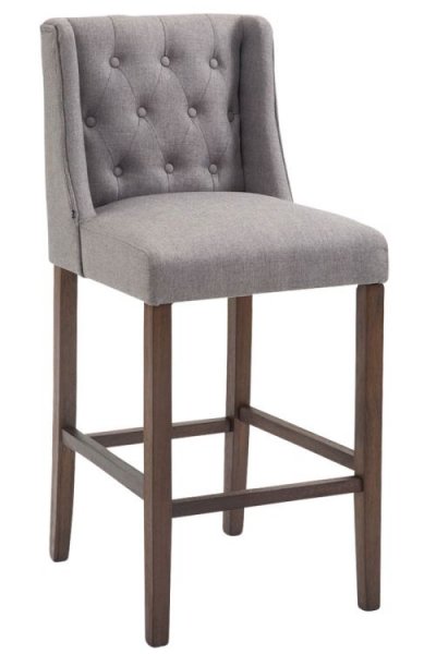 CLP Tabouret de bar Cassandra tissu , Gris clair/Antique fonc&eacute;