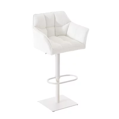 CLP Tabouret de bar Damaso en similicuir , Blanc /Blanc
