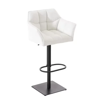 CLP Tabouret de bar Damaso en similicuir , Blanc /Noir