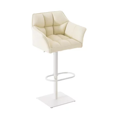 CLP Tabouret de bar Damaso en similicuir , Cr&egrave;me/Blanc