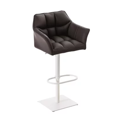 CLP Tabouret de bar Damaso en similicuir , Marron/Blanc