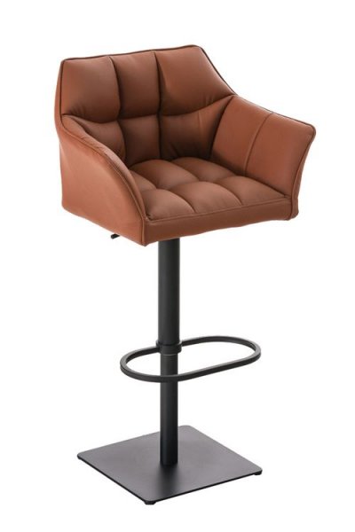 CLP Tabouret de bar Damaso en similicuir , Marron clair/Noir