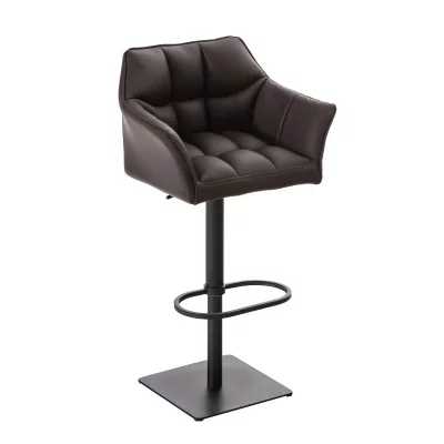 CLP Tabouret de bar Damaso en similicuir , Marron/Noir