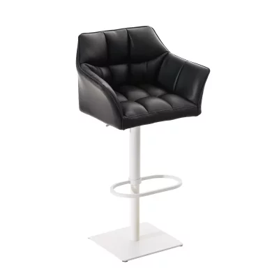 CLP Tabouret de bar Damaso en similicuir , Noir /Blanc