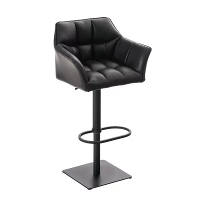 CLP Tabouret de bar Damaso en similicuir , Noir /Noir