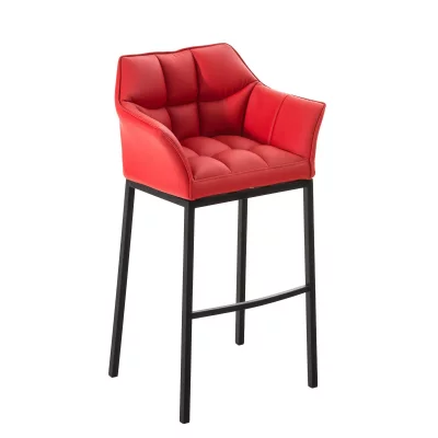 CLP Tabouret de bar Damaso en Similicuir , Rouge/Noir