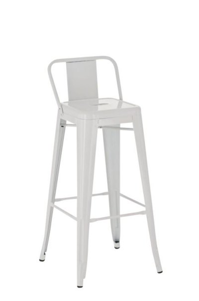 CLP Tabouret de bar en m&eacute;tal Mason , Blanc