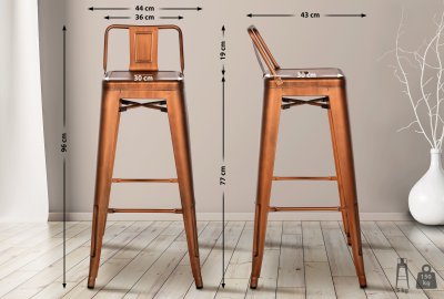 CLP Tabouret de bar en m&eacute;tal Mason , Cuivre