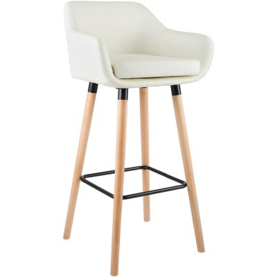 CLP Tabouret de bar Grant similicuir , Cr&egrave;me