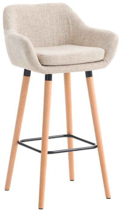 CLP Tabouret de bar Grant tissu , Cr&egrave;me