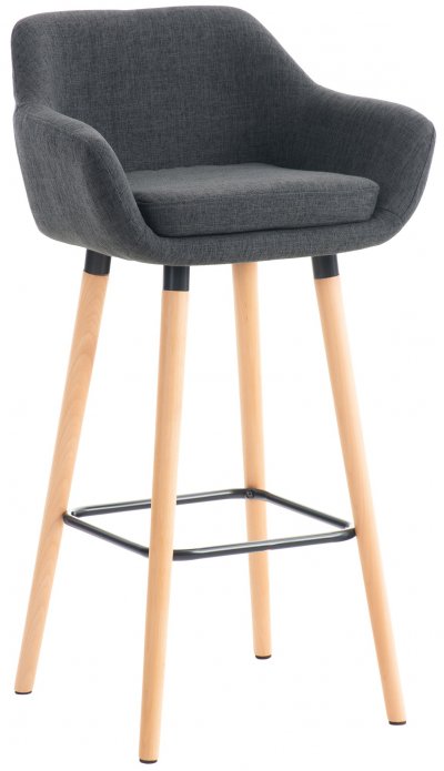 CLP Tabouret de bar Grant tissu , Gris fonc&eacute;