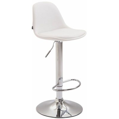 CLP Tabouret de bar Kiel assise et dossier rembourr&eacute;s similicuir , Chrome/Blanc