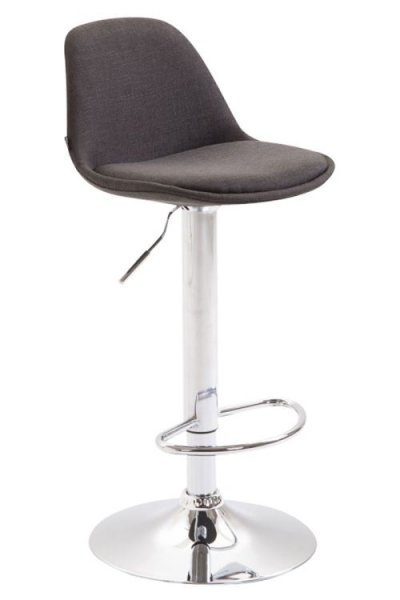 CLP Tabouret de bar Kiel en tissu , Chrome/Gris fonc&eacute;