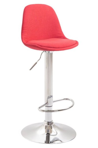 CLP Tabouret de bar Kiel en tissu , Chrome/Rouge