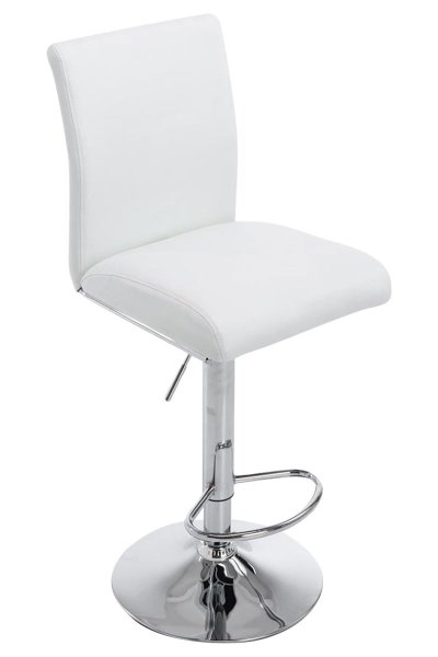 CLP Tabouret de bar K&ouml;ln en similicuir avec pied en m&eacute;tal , Blanc
