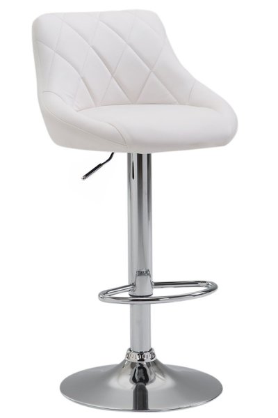 CLP Tabouret de bar Lazio en similicuir avec pied en m&eacute;tal , Blanc