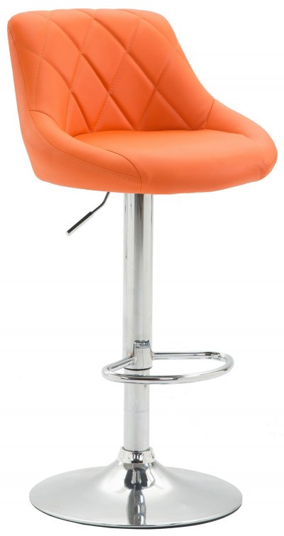 CLP Tabouret de bar Lazio en similicuir avec pied en m&eacute;tal , Orange