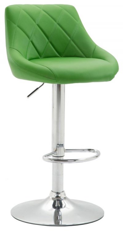 CLP Tabouret de bar Lazio en similicuir avec pied en m&eacute;tal , Vert