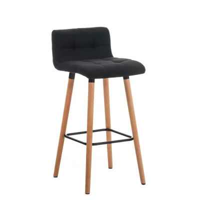 CLP Tabouret de bar Lincoln rev&ecirc;tement tissu , Noir