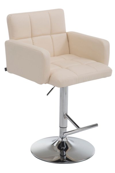 CLP - Tabouret de bar Los Angeles similicuir beige M&eacute;tal chrom&eacute;
