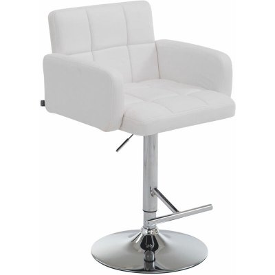 CLP - Tabouret de bar Los Angeles similicuir blanc M&eacute;tal chrom&eacute;