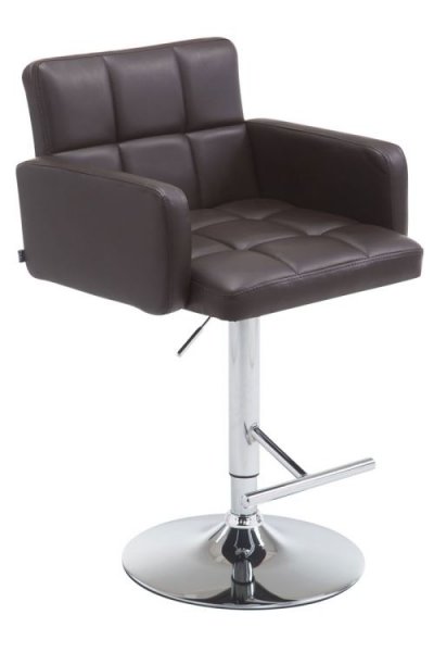 CLP - Tabouret de bar Los Angeles similicuir marron M&eacute;tal chrom&eacute;