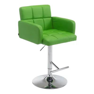 CLP - Tabouret de bar Los Angeles similicuir vert M&eacute;tal chrom&eacute;