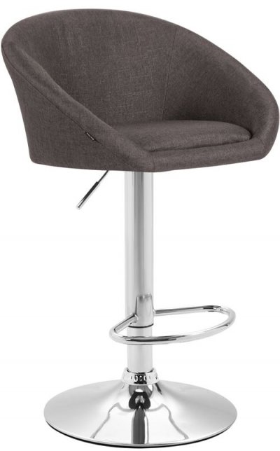 CLP Tabouret de bar Miami V2 en Tissu avec Pied en m&eacute;tal , Gris fonc&eacute;