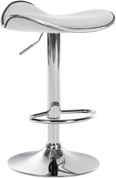 CLP Tabouret de bar Shanghai similicuir avec pied en m&eacute;tal , Blanc