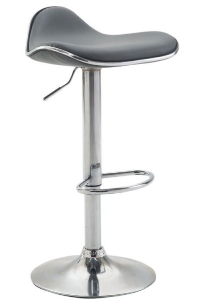 CLP Tabouret de bar Shanghai similicuir avec pied en m&eacute;tal , Gris