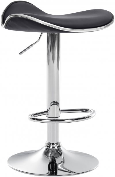 CLP Tabouret de bar Shanghai similicuir avec pied en m&eacute;tal , Noir