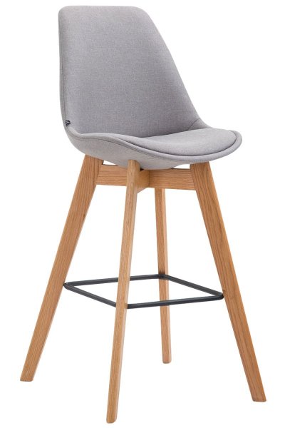 CLP Tabouret de Metz tissu blanc , Gris/Nature