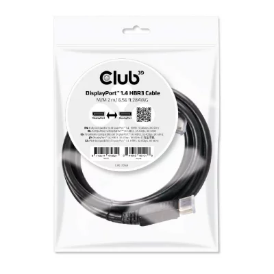 CLUB 3D CLUB3D DisplayPort 1.4 HBR3 Cable 2m/6.56ft M/M 8K60Hz