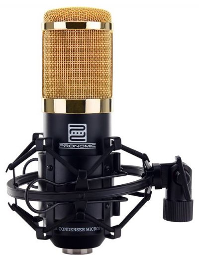 PRONOMIC CM-100BG Micro &agrave; Grosse Membrane de Studio incl. suspension et Protection Anti-Vent, noir