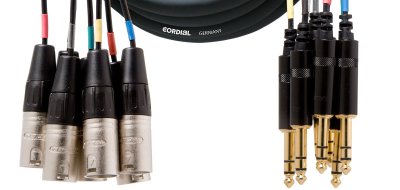 CORDIAL CML8-0MV3C - C&acirc;ble multipaire 8 XLR m&acirc;les - 8 jacks m&acirc;les st&eacute;r&eacute;o 3 m