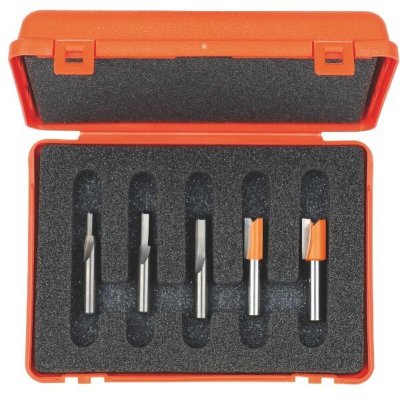 CMT  : coffret 5 fraises carbure defonceuse 4 - 6 - 8 - 10 et 12 mm