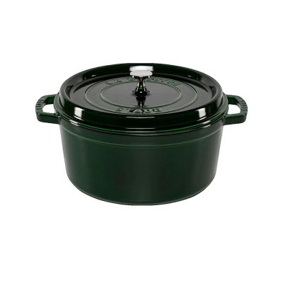 Cocotte en fonte &eacute;maill&eacute;e ronde Staub basilic - 1102885 - Fonte - Ronde - 28 cm - Basilic