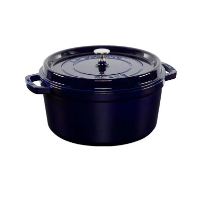 STAUB Cocotte en fonte &eacute;maill&eacute;e ronde  bleu intense - 1102891 - Fonte - Ronde - 28 cm - Bleu intense