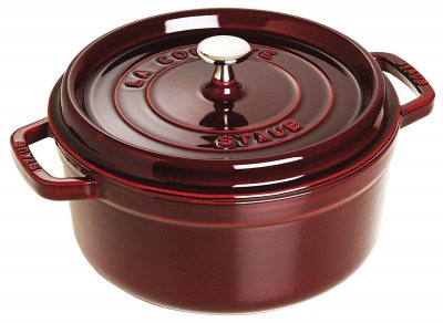 STAUB Cocotte fonte ronde D24 cm grenadine majolique 3,8 L Rouge 