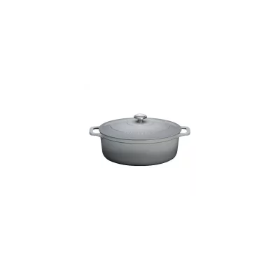 CHASSEUR Cocotte ovale 29 cm  gris - Invicta - Gris - Fonte &eacute;maill&eacute;e