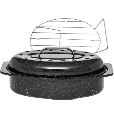 WARMCOOK Cocotte ovale en acier carbon 38x26cm + grille  - 0508+2006