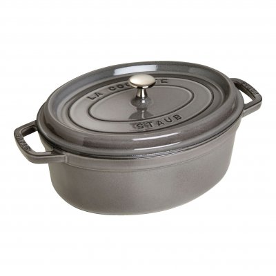 STAUB Cocotte ovale en fonte &eacute;maill&eacute;e 29cm gris graphite - 1102918 1102918