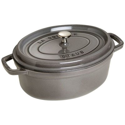 STAUB Cocotte ovale en fonte &eacute;maill&eacute;e 31cm gris graphite -  - 1103118