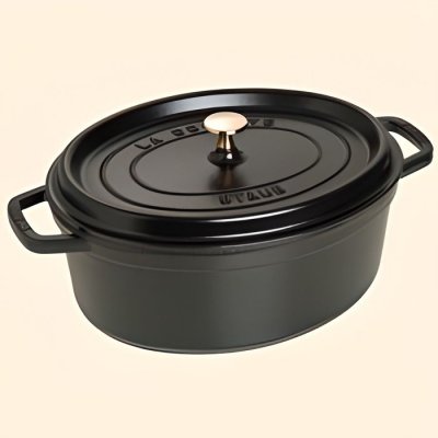 STAUB Cocotte ovale en fonte &eacute;maill&eacute;e 33cm noir mat - 1103325 1103325