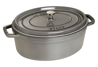 STAUB Cocotte ovale en fonte &eacute;maill&eacute;e 37cm gris graphite - 1103718 1103718
