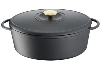 TEFAL Cocotte ovale Pierre Gagnaire fonte noir 34 x 26 cm Noir 