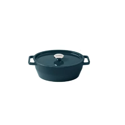 PYREX Cocotte ovale -  - Slow Cook - 29 cm - Fonte - Deep Blue