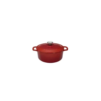 CHASSEUR Cocotte ronde 32 cm  rubis degr.noir interieur noir