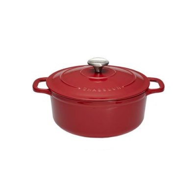 Cocotte Ronde Avec Couvercle Le Chasseur - Rouge - &Oslash; 18 Cm