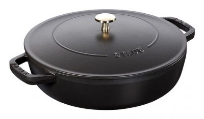 STAUB Cocotte ronde chistera - 28 cm - noir mat - fonte &eacute;maill&eacute;e - 6,7 l